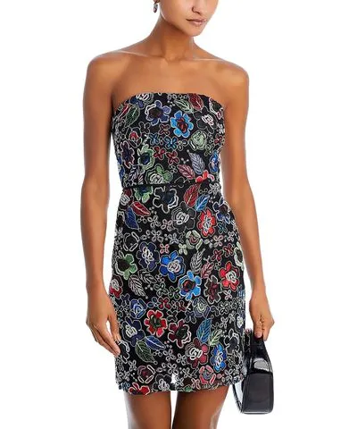 Sam Edelman Womens Embroidered Floral Cocktail And Party Dress