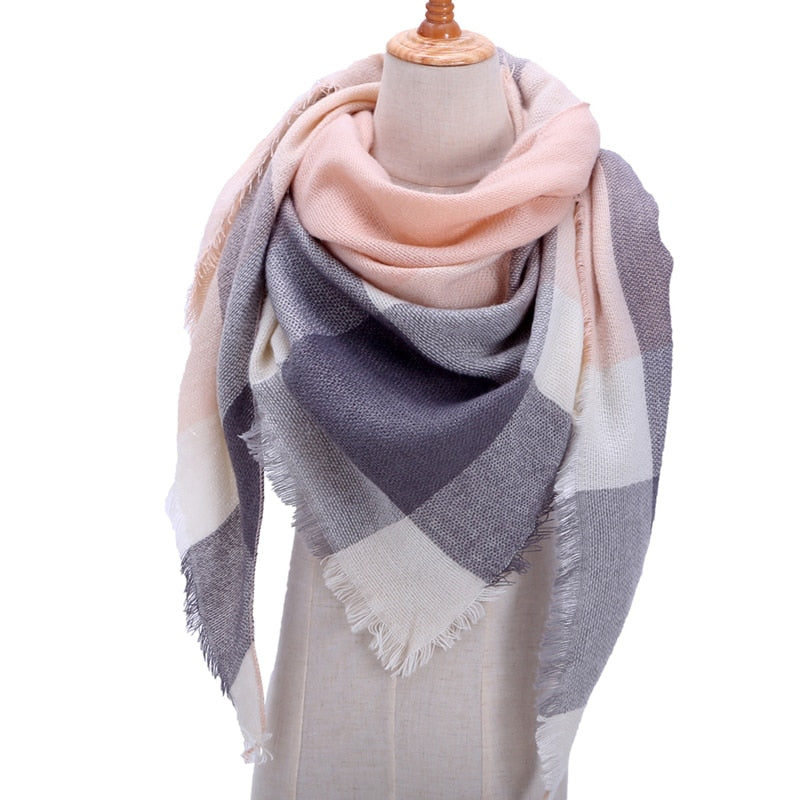 spring winter women scarf plaid warm cashmere scarves shawls luxury brand neck bandana  pashmina lady wrap