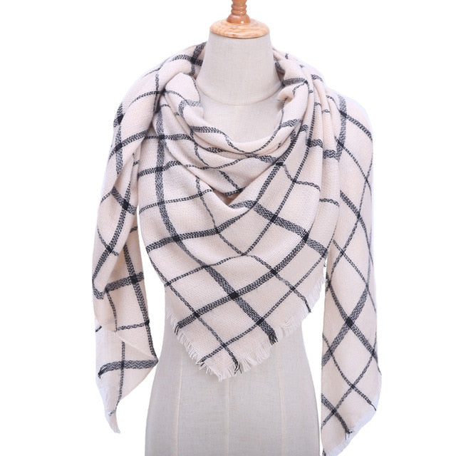 spring winter women scarf plaid warm cashmere scarves shawls luxury brand neck bandana  pashmina lady wrap