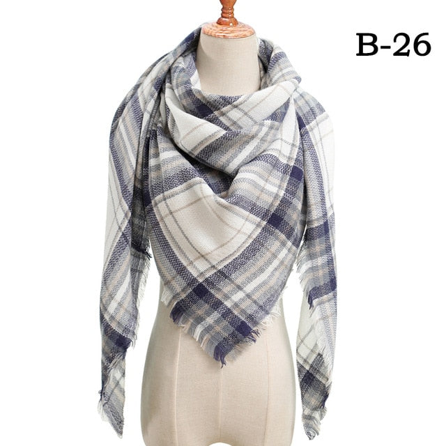 spring winter women scarf plaid warm cashmere scarves shawls luxury brand neck bandana  pashmina lady wrap