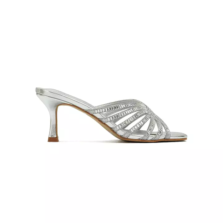 Square Diamante Heeled Sandal HL 170