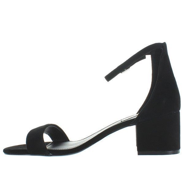 Steve Madden Irenee - Black Suede Mid-Heel Sandal