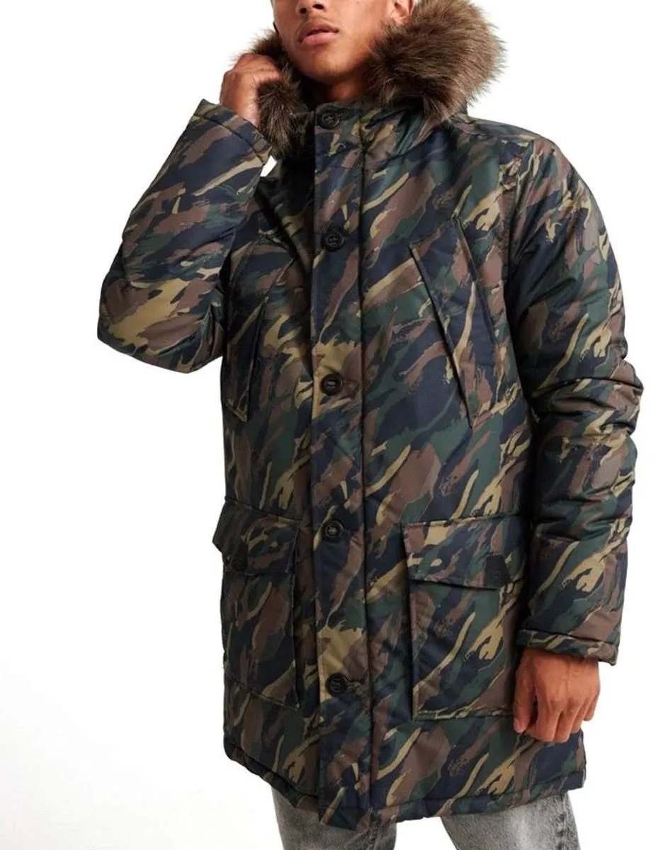 Superdry Everest Parka Jacket Green Camo