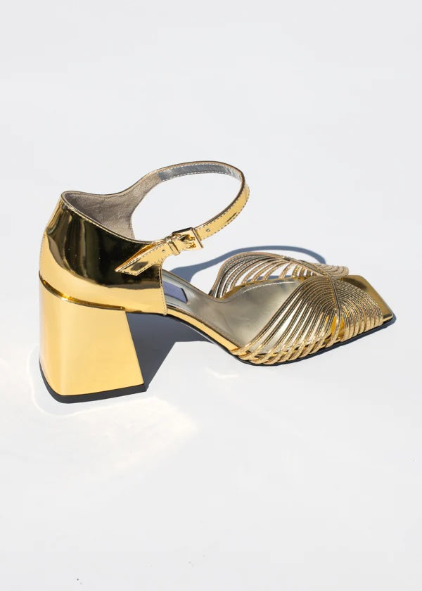 Suzanne Rae 70's Strappy Sandal Gold