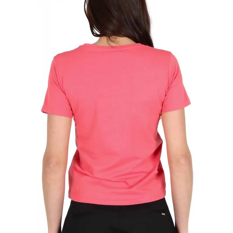 T-SHIRT GIROCOLLO CON LOGO, CORALLO