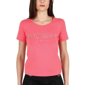 T-SHIRT GIROCOLLO CON LOGO, CORALLO