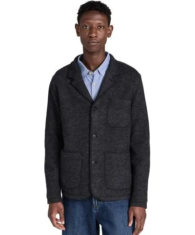 Taylor Stitch Ridgewood Cardigan Jacket Charcoal Birdseye Wool 38