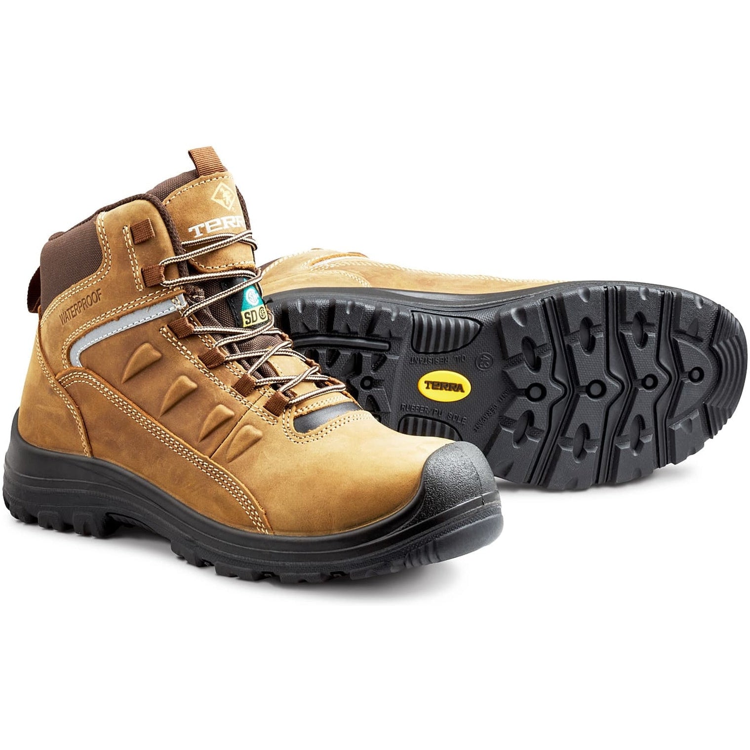 Terra Men's Findlay 6 Comp Toe WP Safety Work Boot -Brown- R5204B