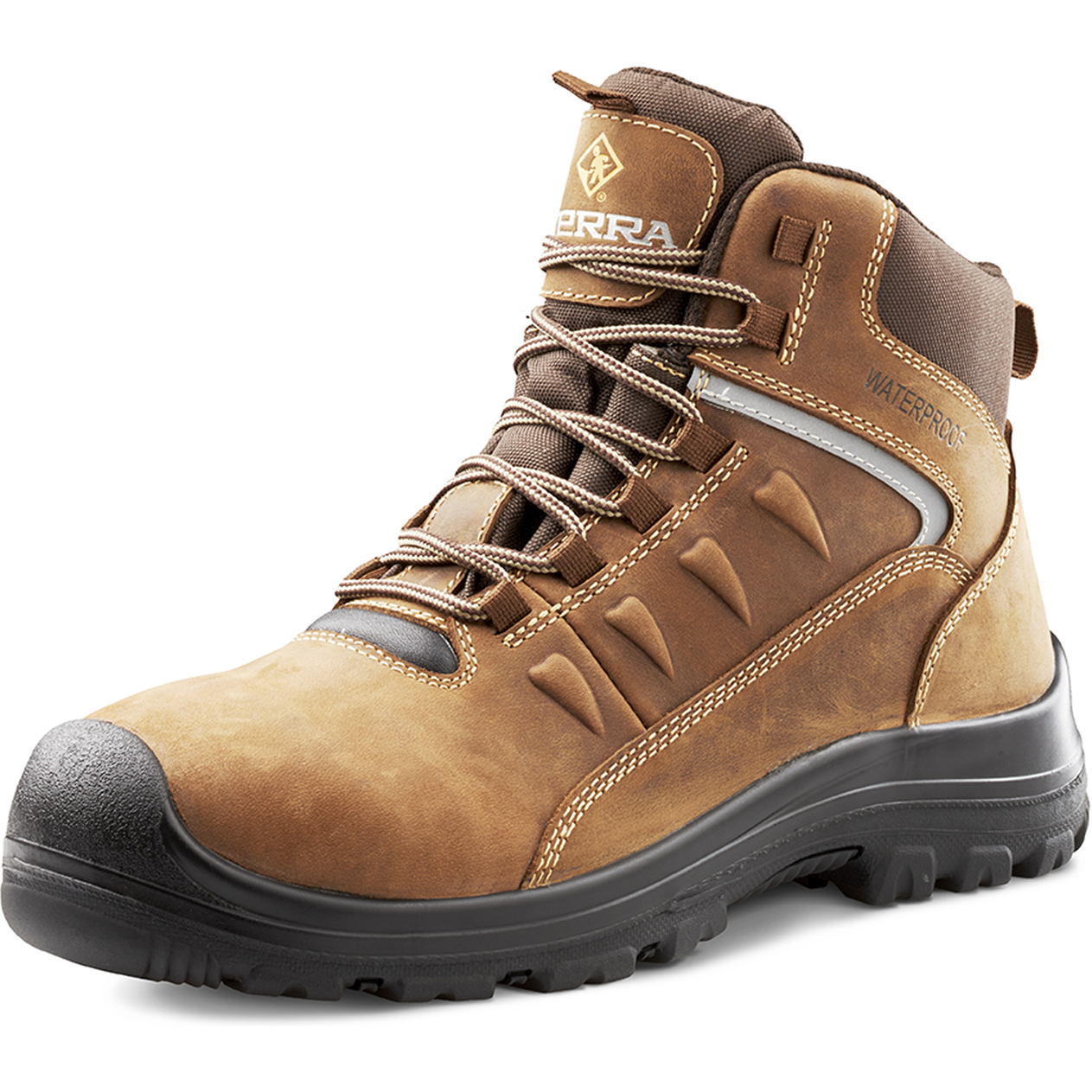 Terra Men's Findlay 6 Soft Toe WP Work Boot -Brown- 4NS7BN