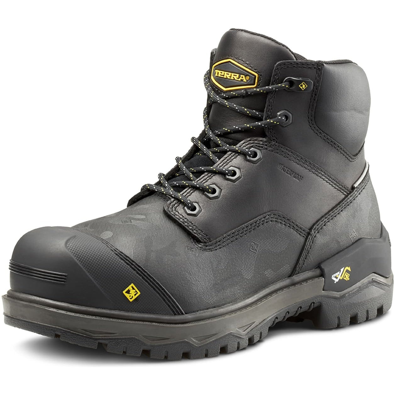 Terra Men's Gantry 6  Nano Comp Toe WP  Work Boot -Black- 4T8VBK