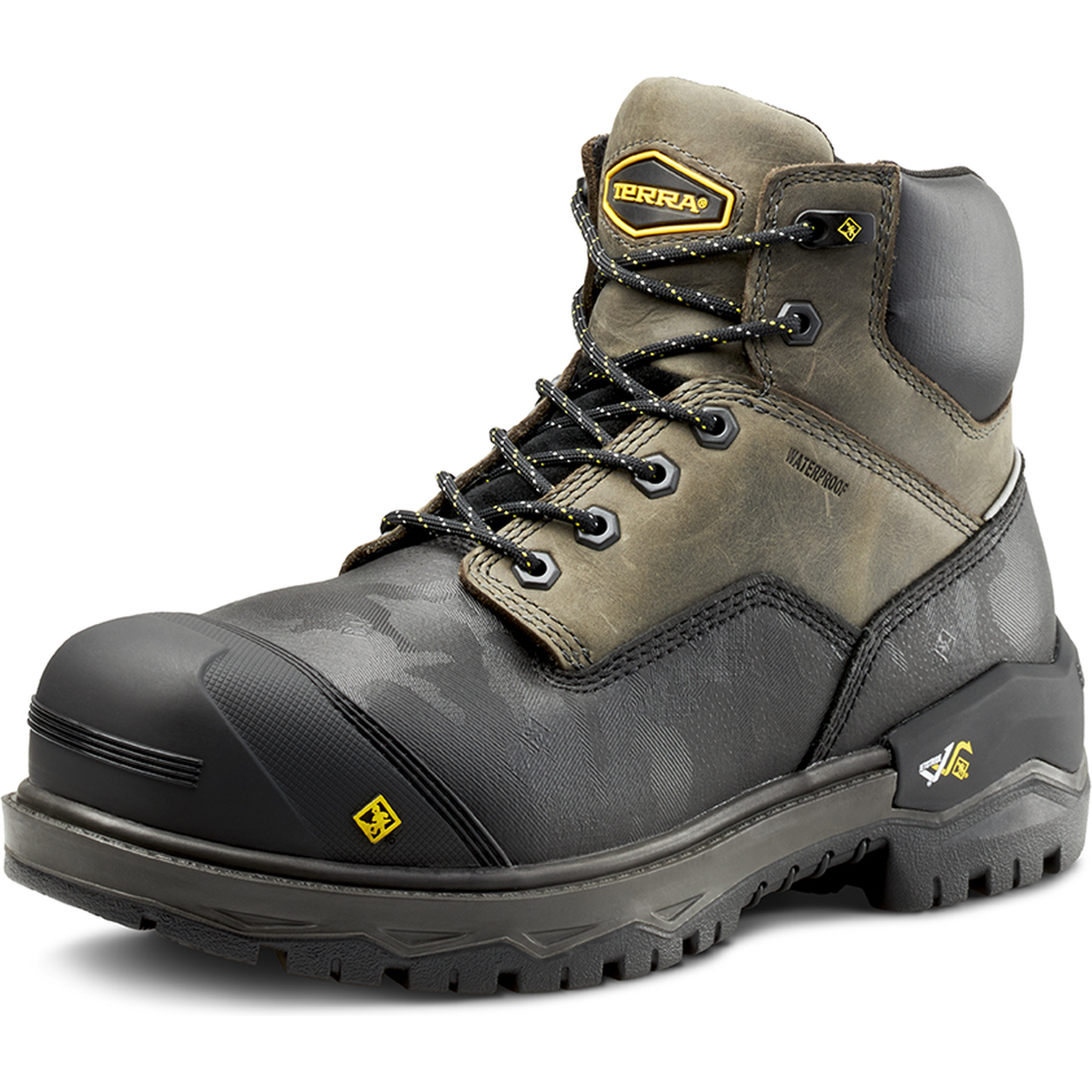 Terra Men's Gantry 6 Nano Comp Toe  WP Work Boot -Gray- 4T8VGY