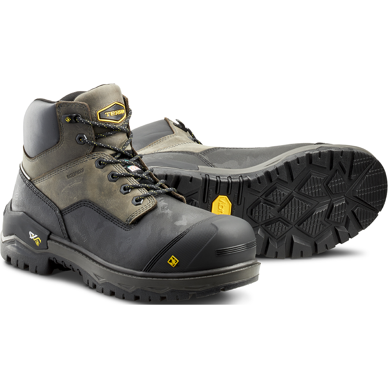 Terra Men's Gantry 6 Nano Comp Toe  WP Work Boot -Gray- 4T8VGY