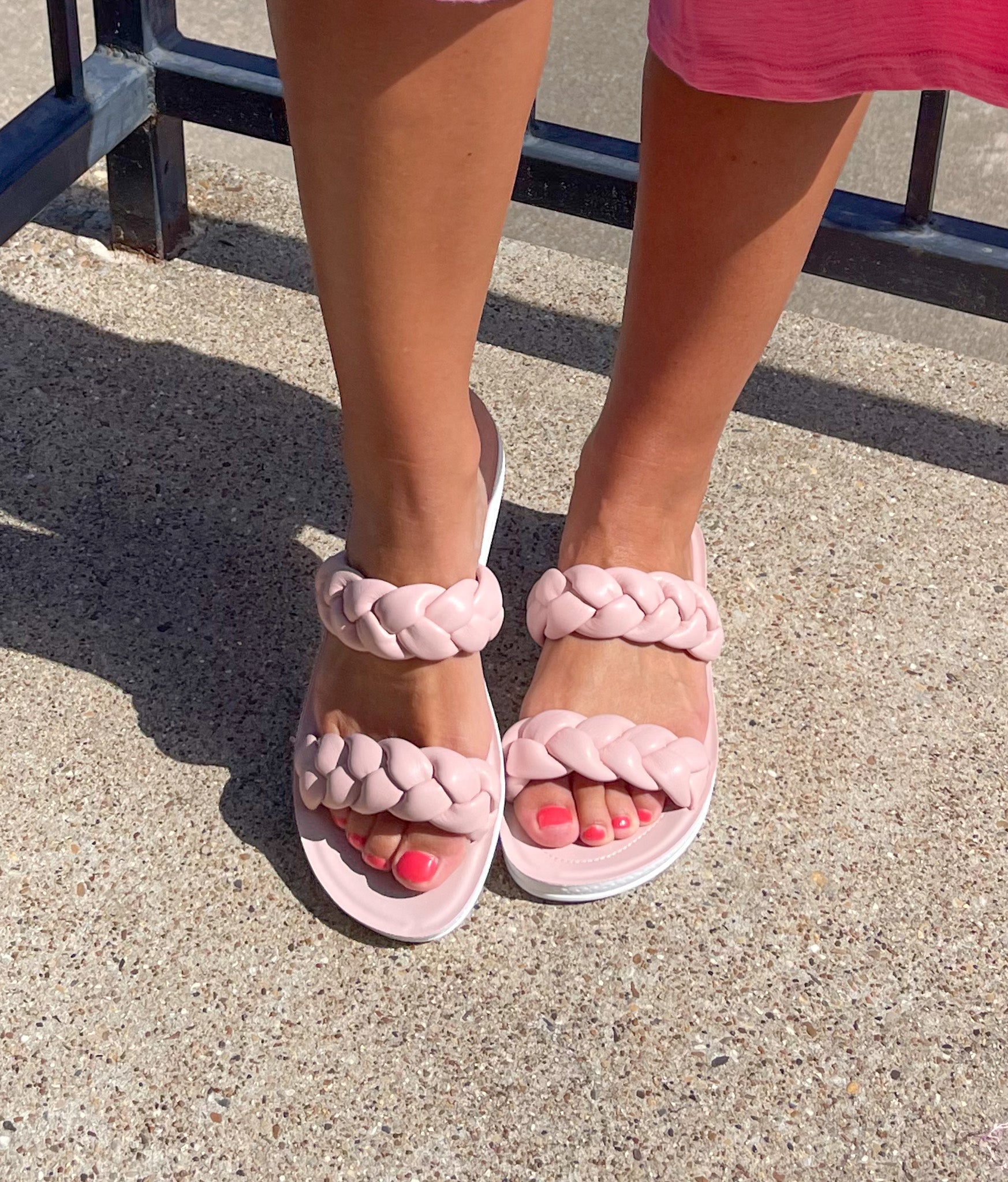 The Emily Braided Sandals - Light Pink