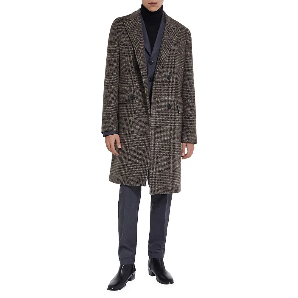 The Kooples Sandokan Check Wool-Blend Coat