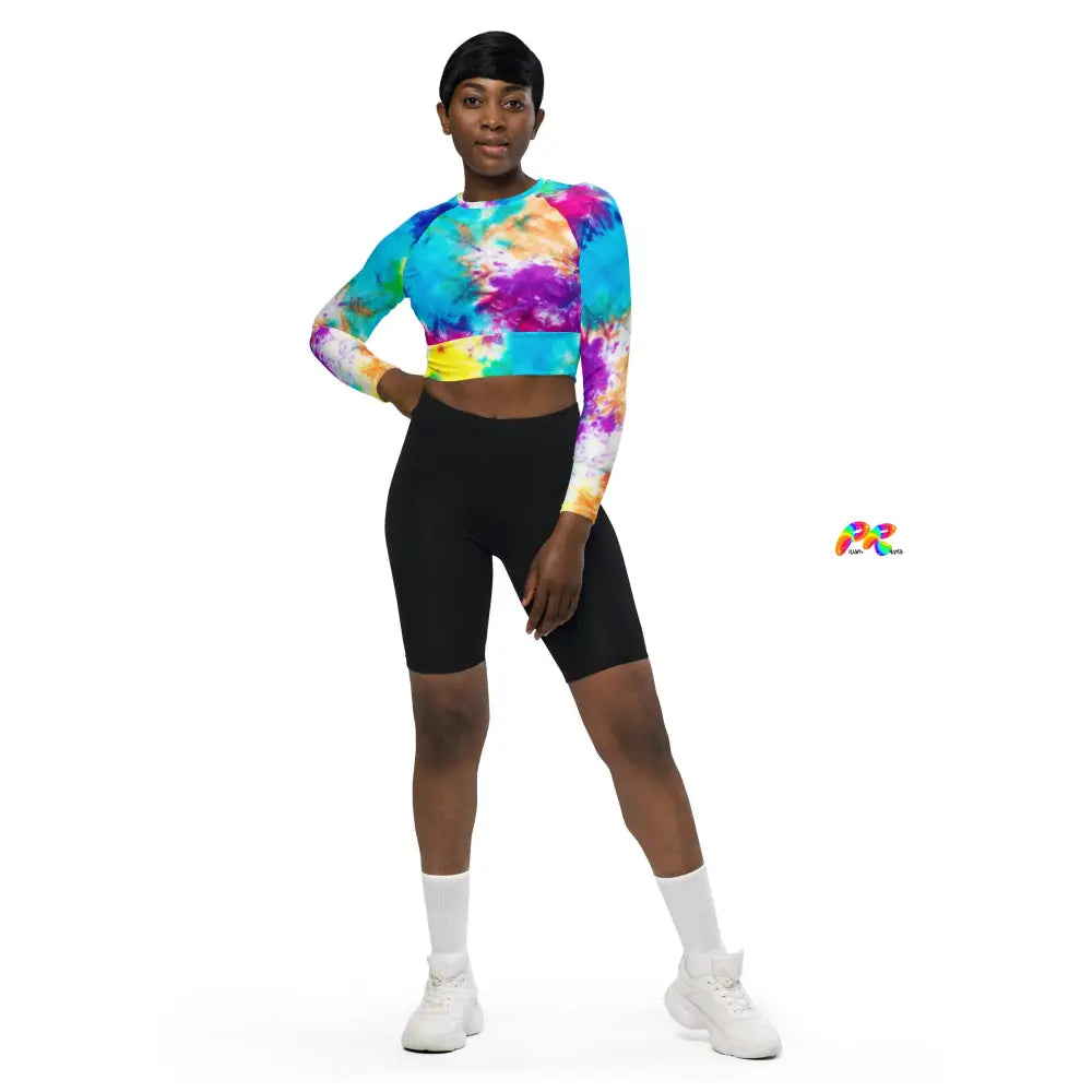 Tie-dye Long Sleeve Festival Crop Top