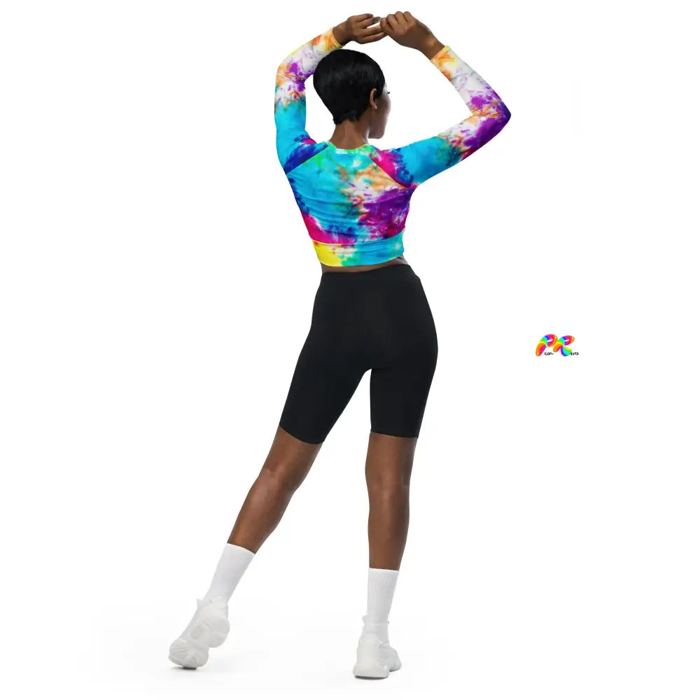 Tie-dye Long Sleeve Festival Crop Top