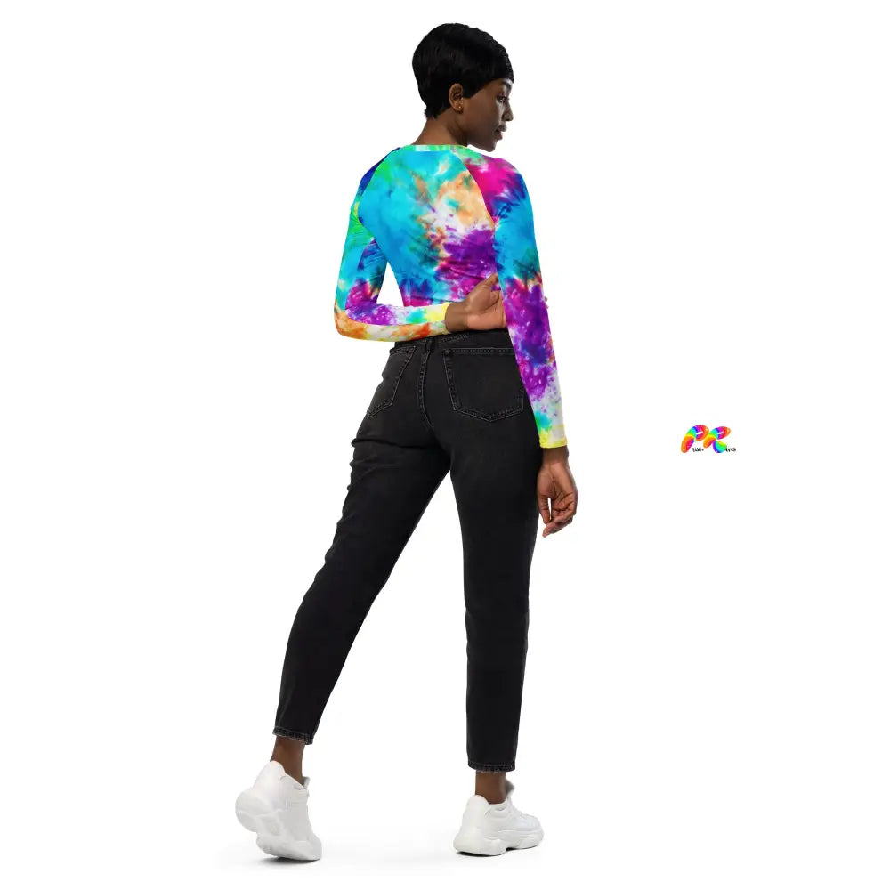 Tie-dye Long Sleeve Festival Crop Top