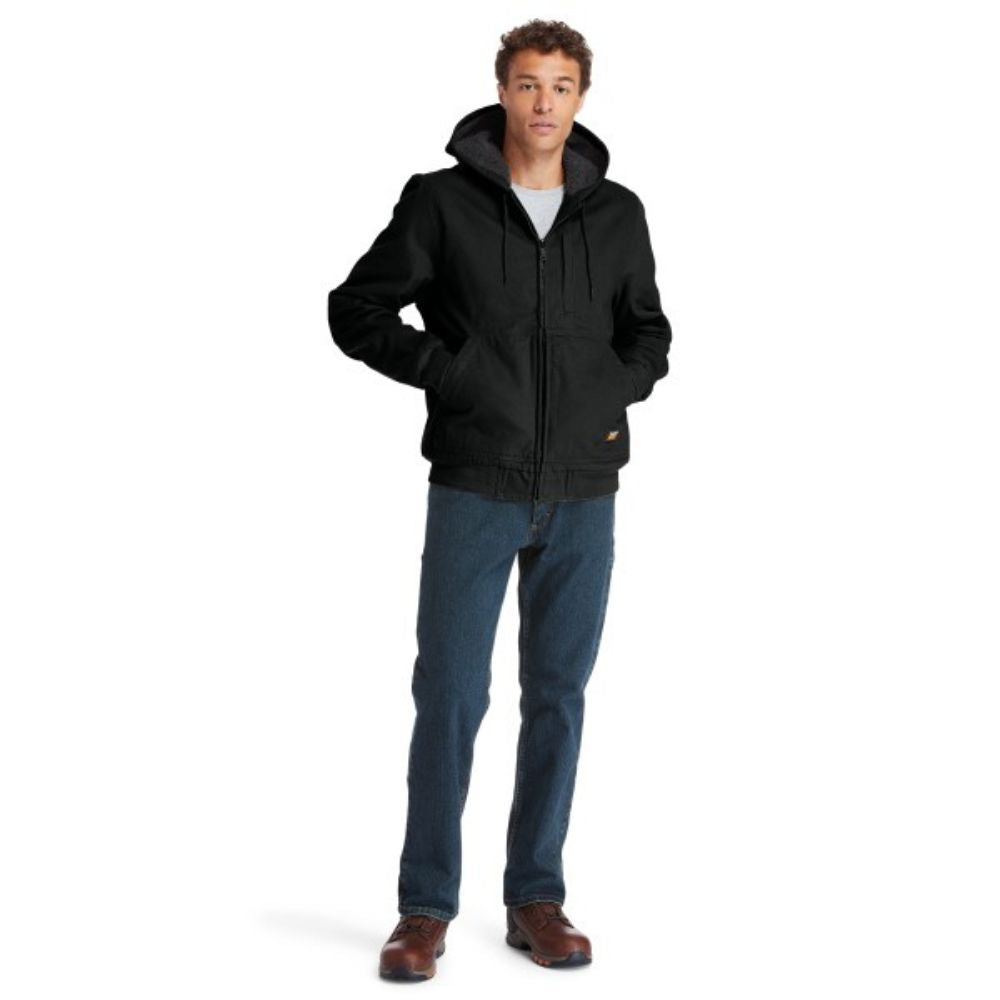 Timberland PRO Men's Gritman Lined Canvas Hooded Jacket - Black TB0A1VB4015