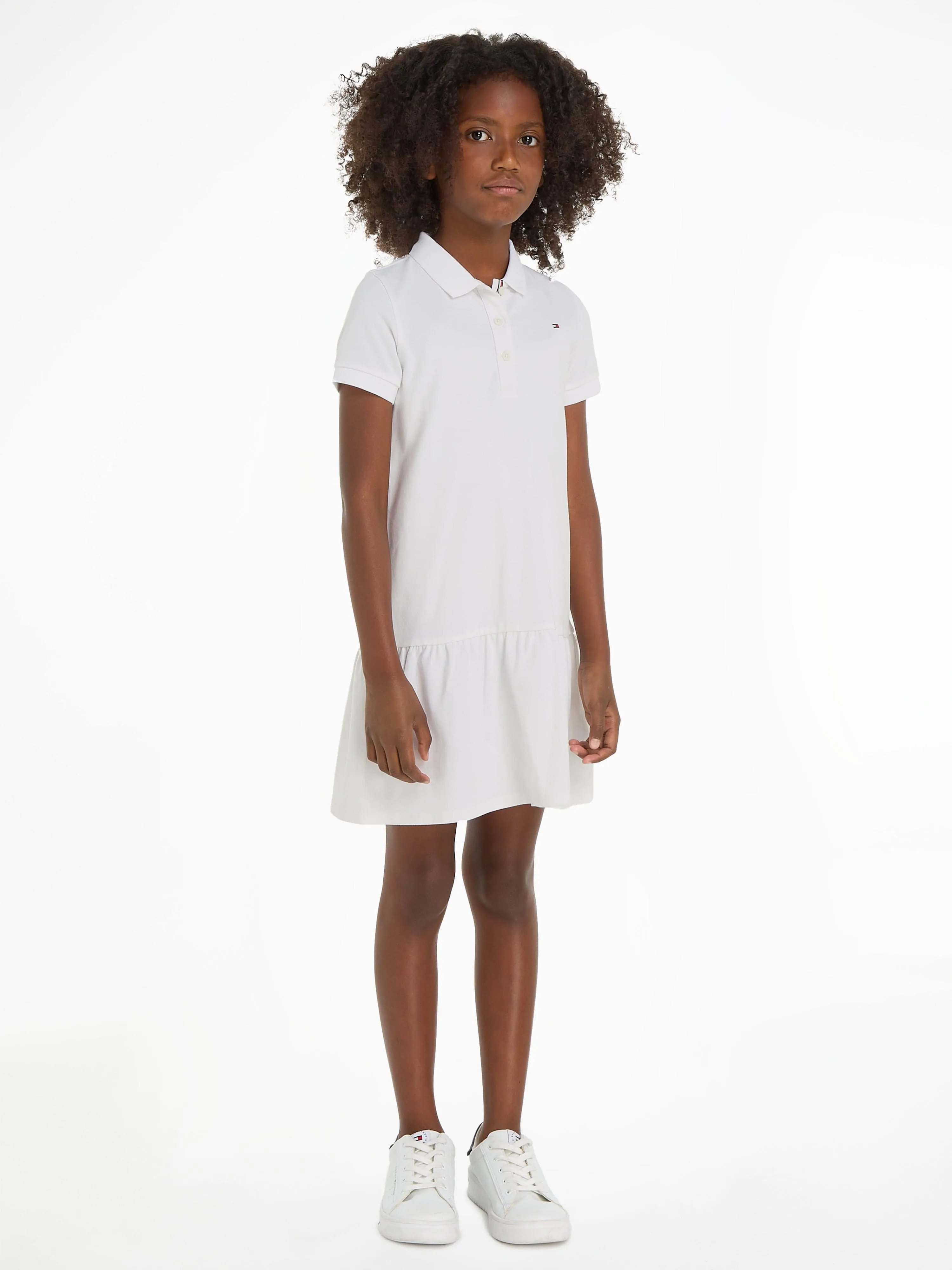 Tommy Hilfiger Girls Essential Polo Dress in White