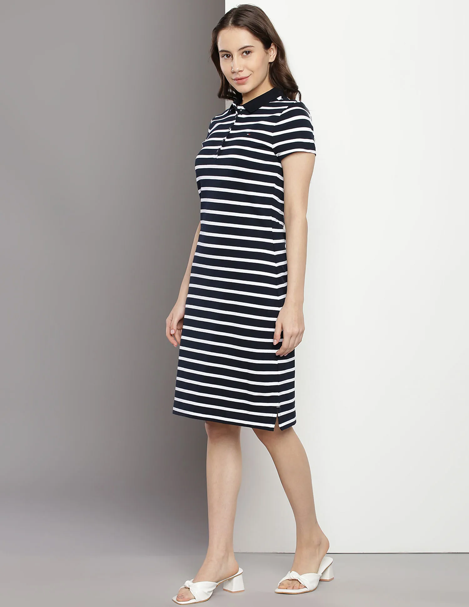 Tommy Hilfiger Horizontal Stripe Pique Polo Dress