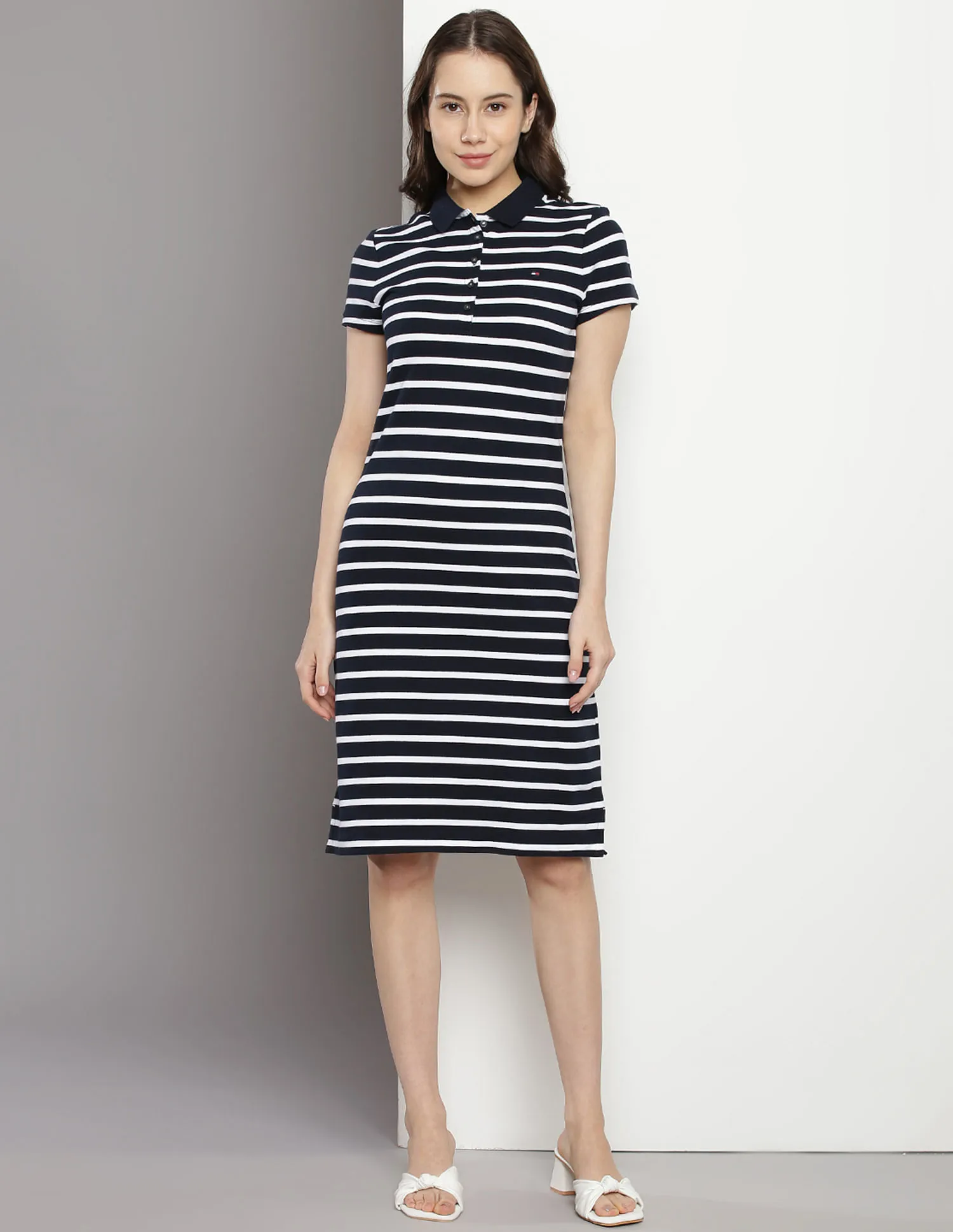 Tommy Hilfiger Horizontal Stripe Pique Polo Dress