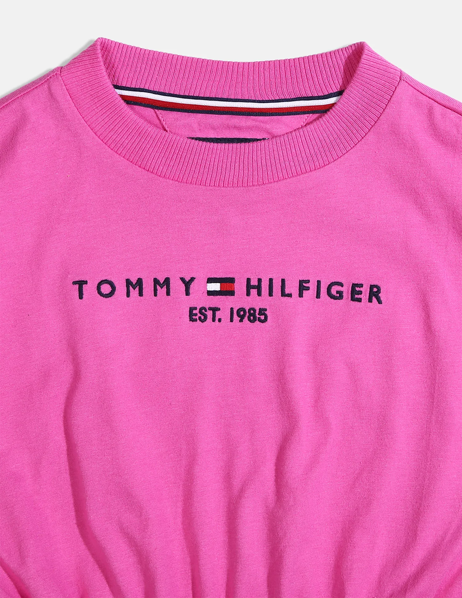 Tommy Hilfiger Kids Girls Violet Round Neck Essential Sweat Dress