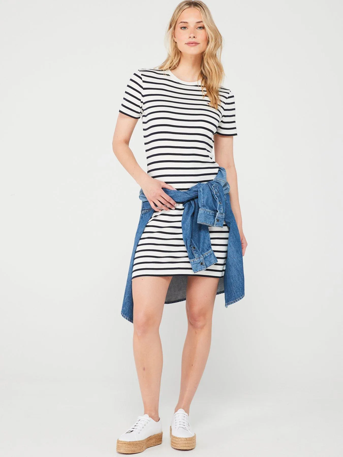 Tommy Hilfiger Striped Bodycon Mini Dress - Navy