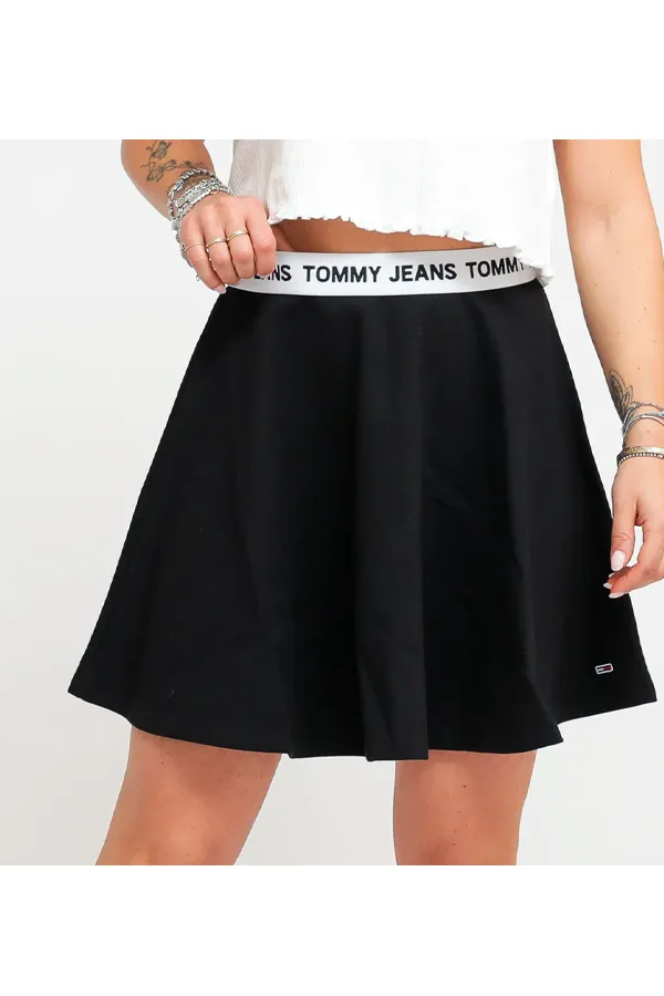 Tommy Hilfiger Women Logo Skirt Fit And Flare Black