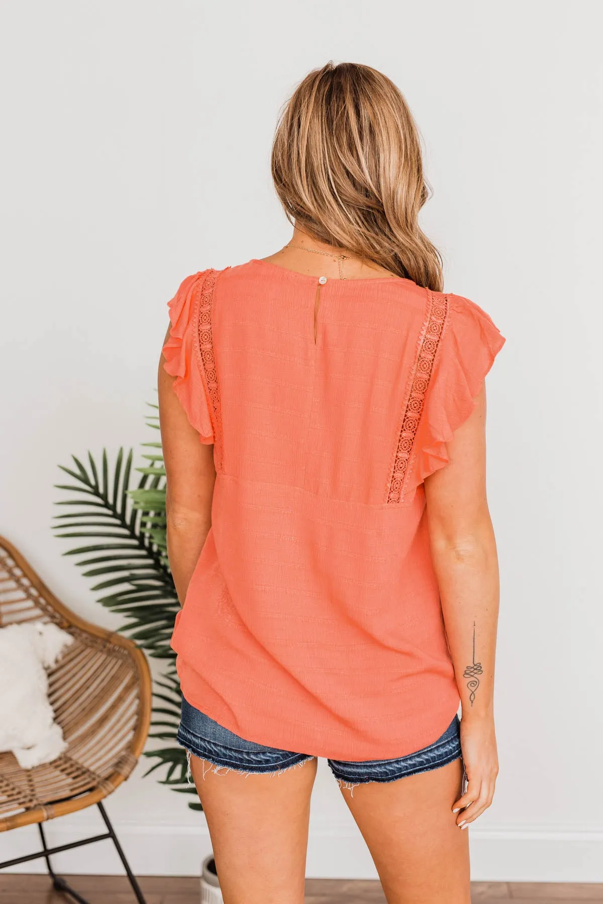 Tranquil Days Sleeveless Blouse- Coral