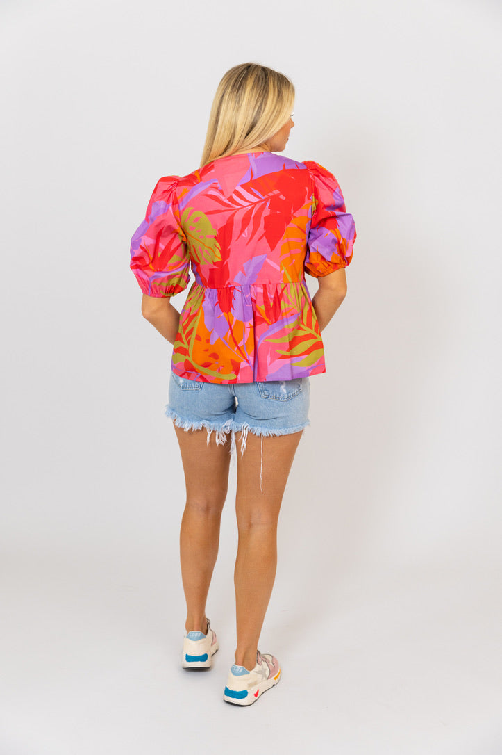 Tropical Knot Tie Top