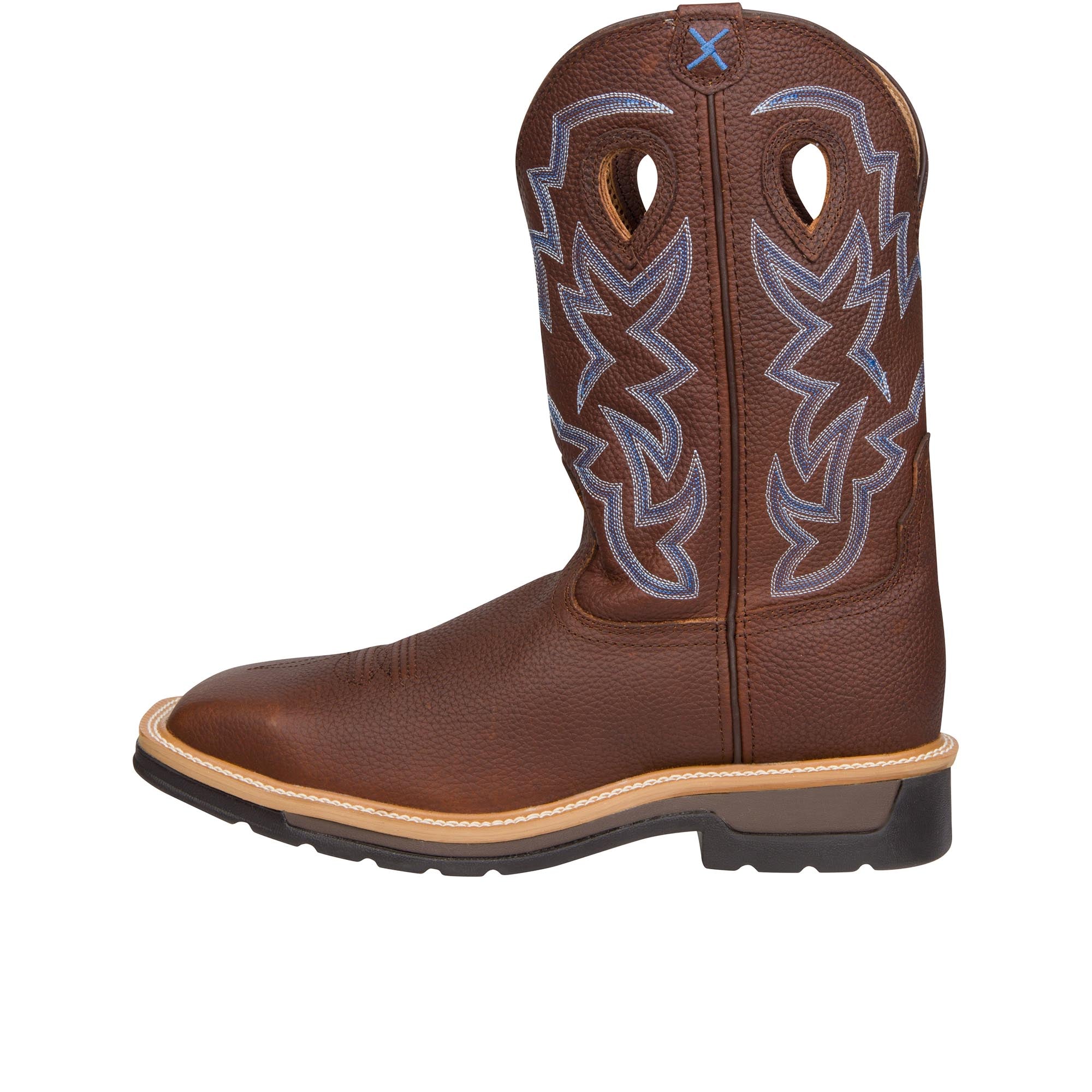 Twisted X 12 Inch Western Work Boot Steel Toe Brown Pebble