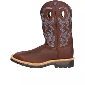 Twisted X 12 Inch Western Work Boot Steel Toe Brown Pebble