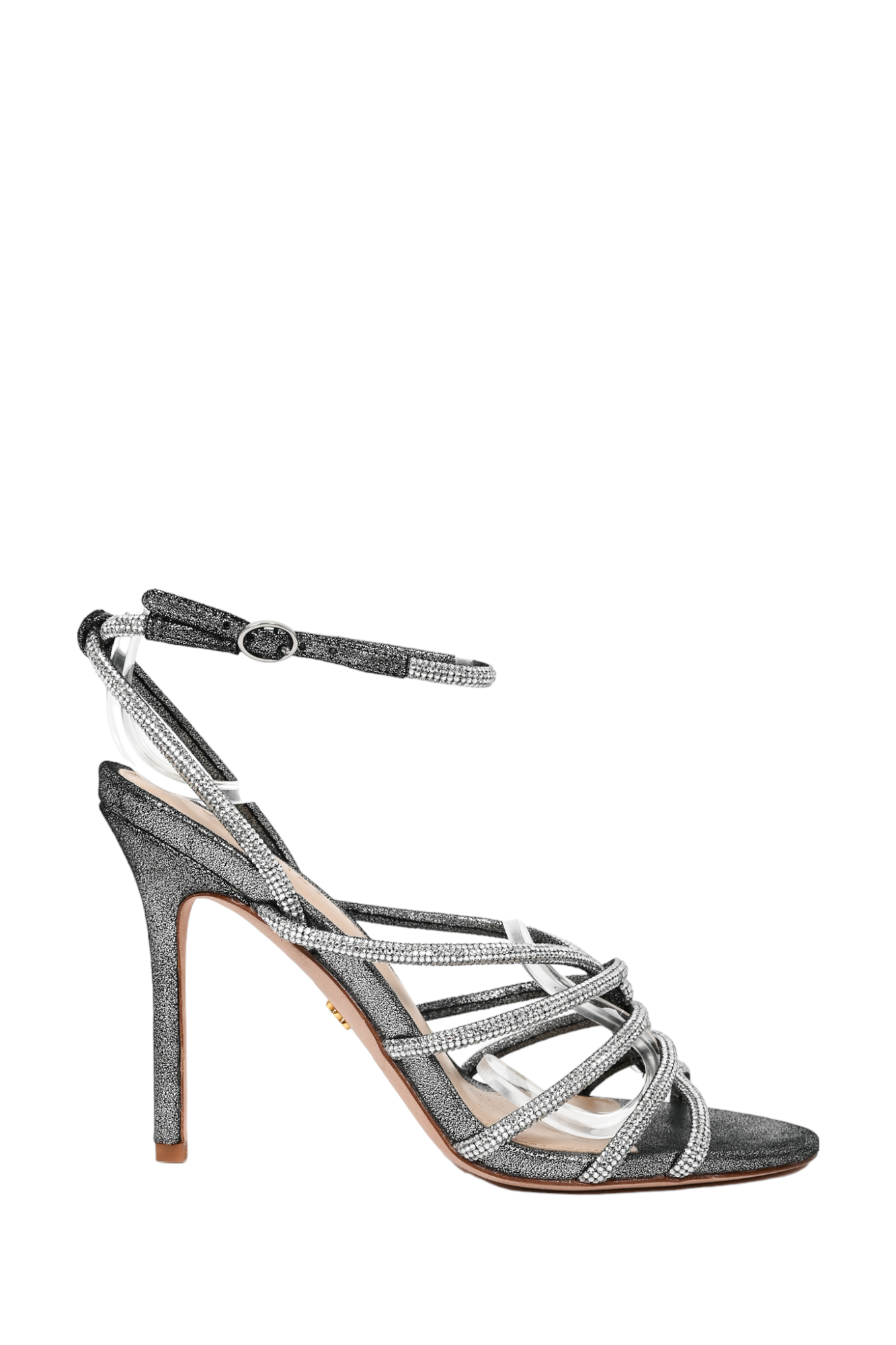 Veronica Beard Silver Embellished Rope Detail Heeled Sandals Size 6