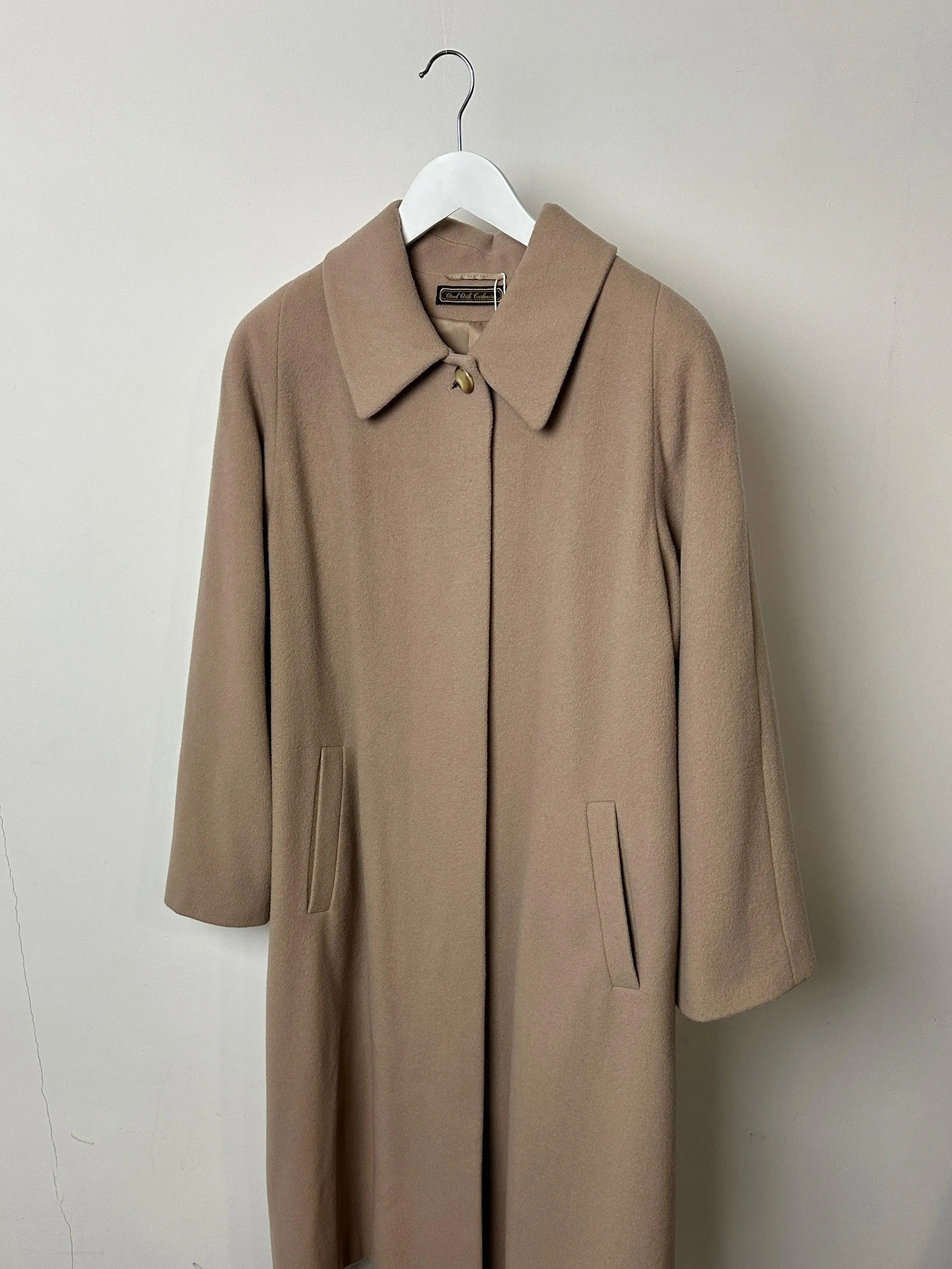 Vintage Wool Cashmere Concealed Placket Coat - M/L