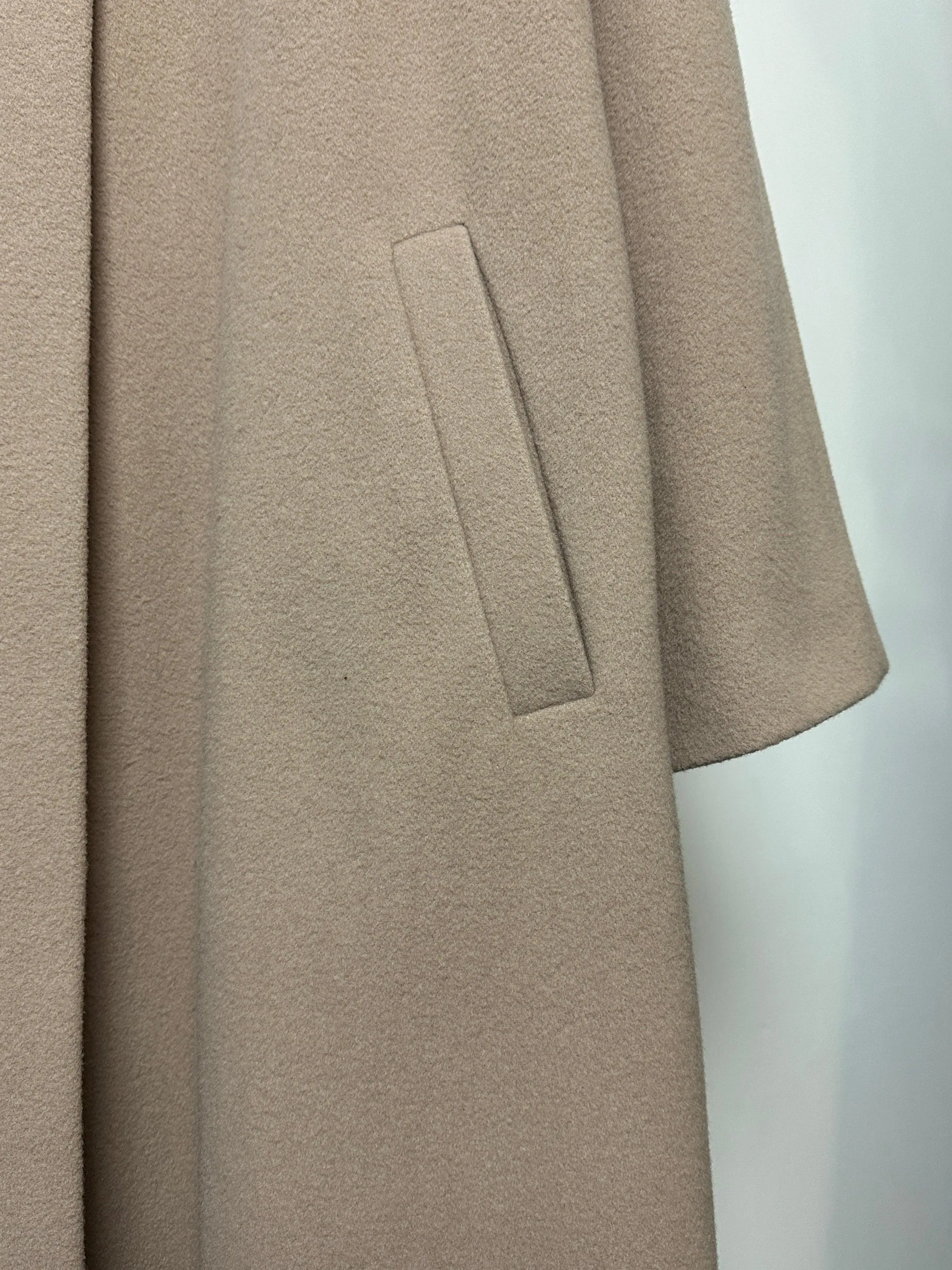 Vintage Wool Cashmere Concealed Placket Coat - M/L