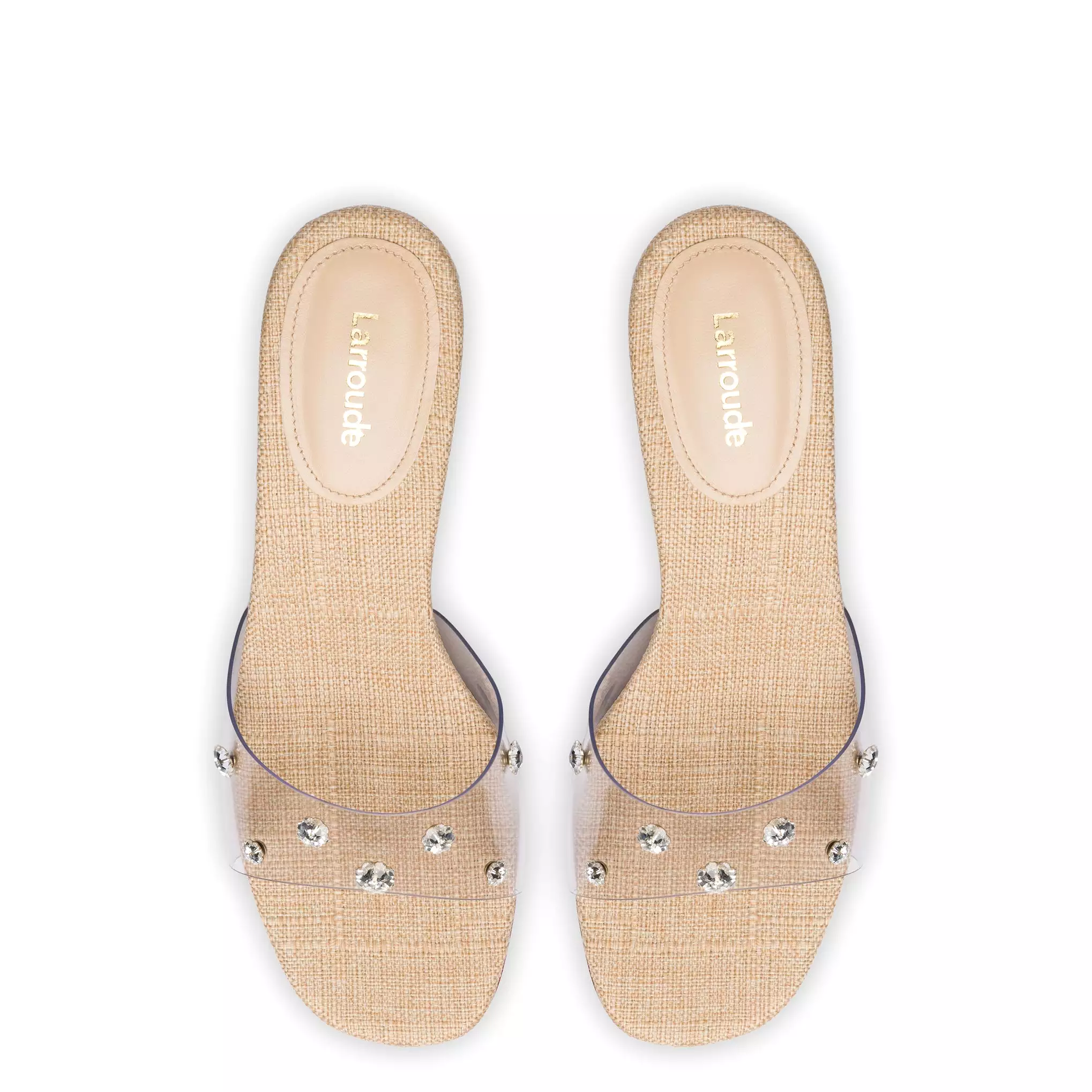 Vivi Lucite Mule in Clear Vinyl with Swarovski Crystals