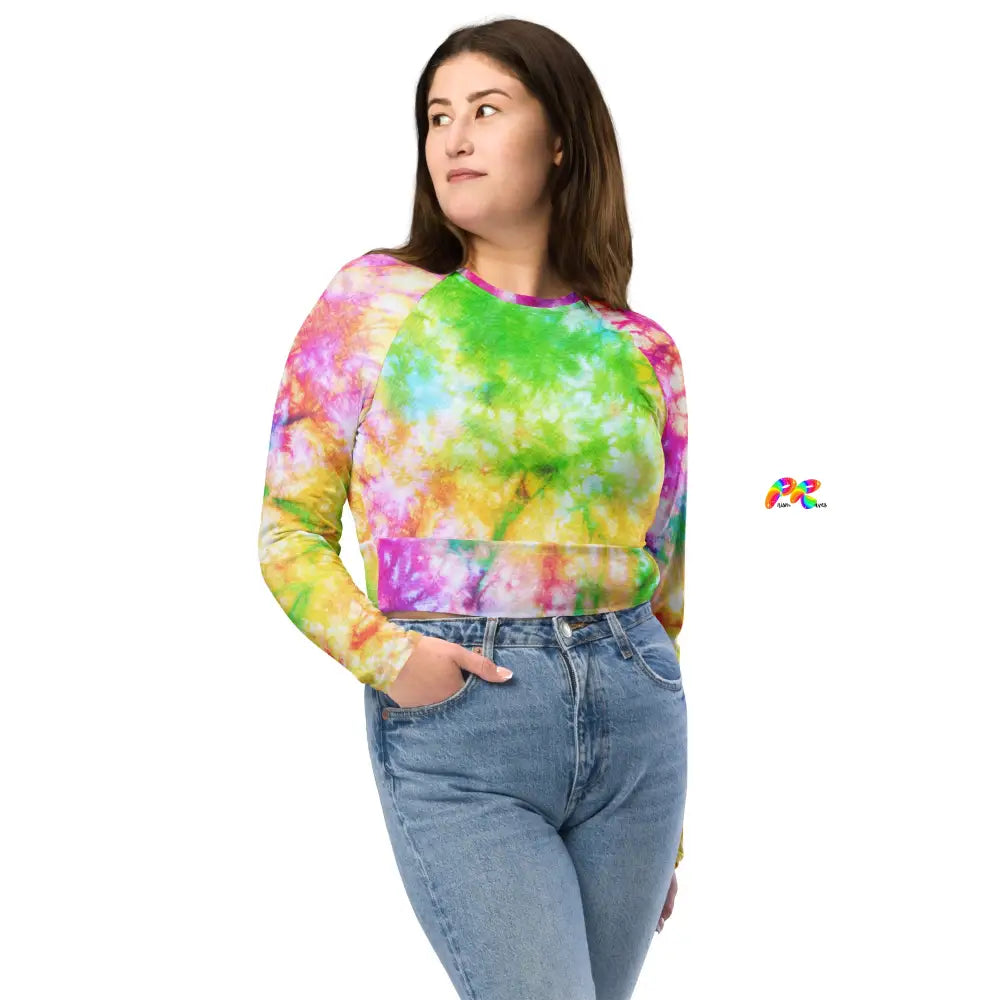 Vivid Tie-dye Long Sleeve Crop Top