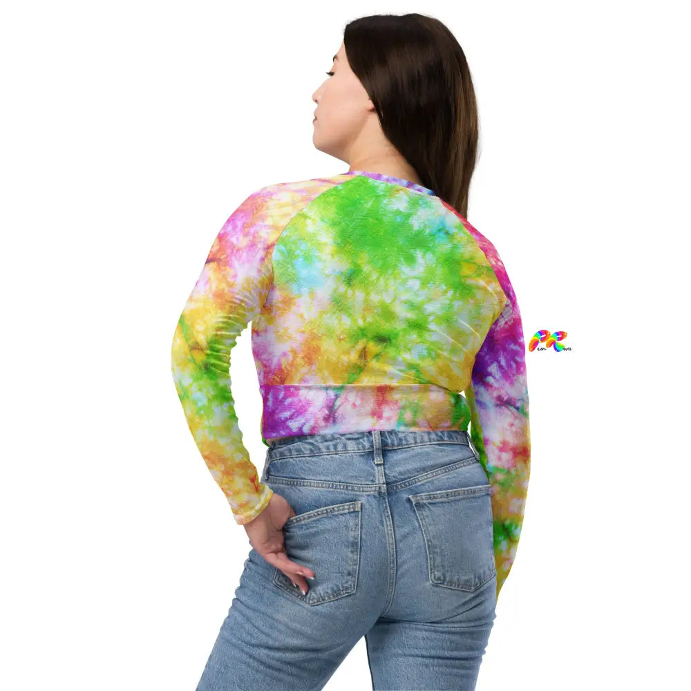 Vivid Tie-dye Long Sleeve Crop Top