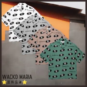 WACKO MARIA  |Unisex Street Style Plain Short Sleeves Logo Front Button