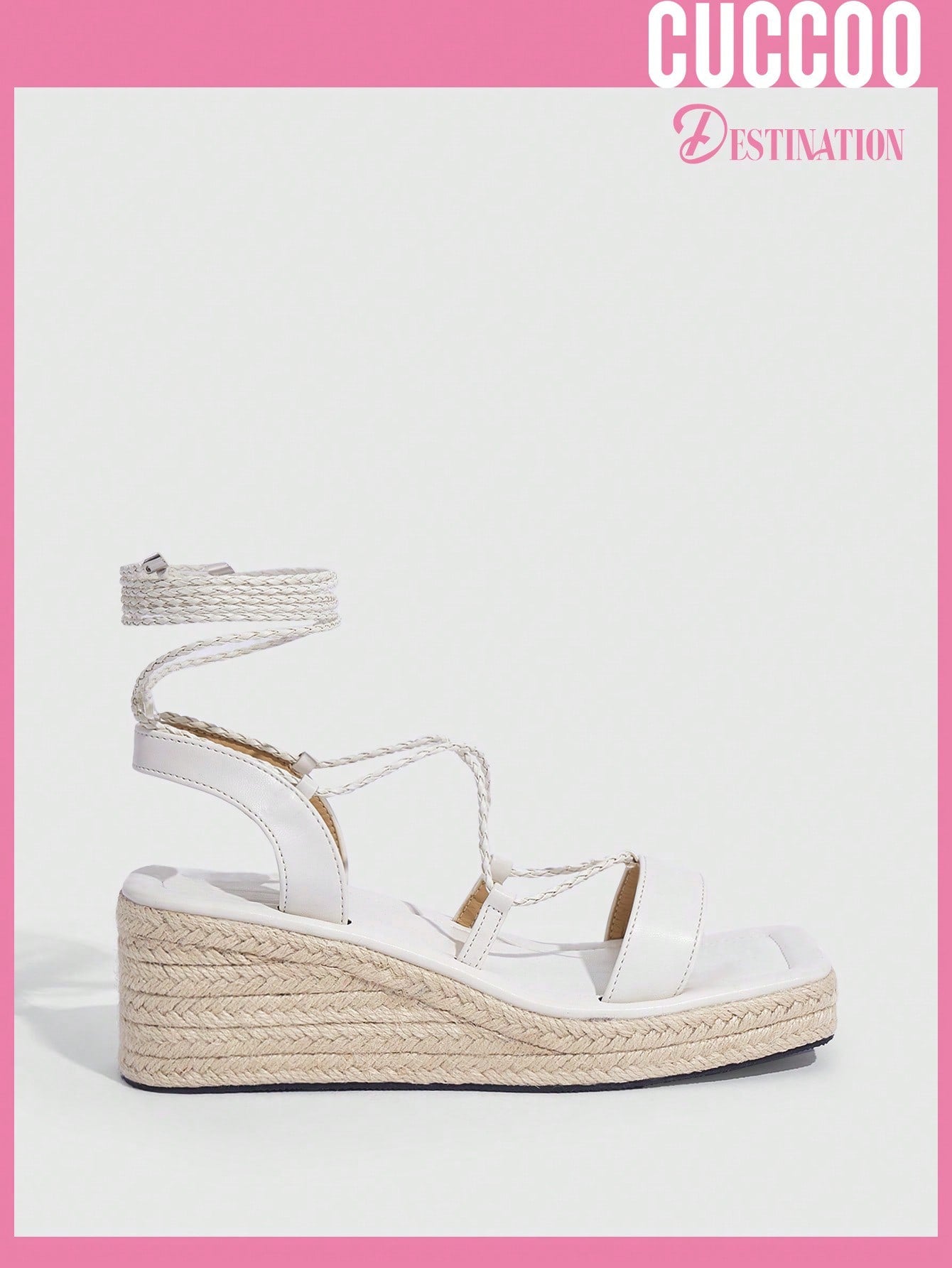 Woman Shoes Fashionable Platform Espadrille Sandals With Strappy Tie For Spring And Summer