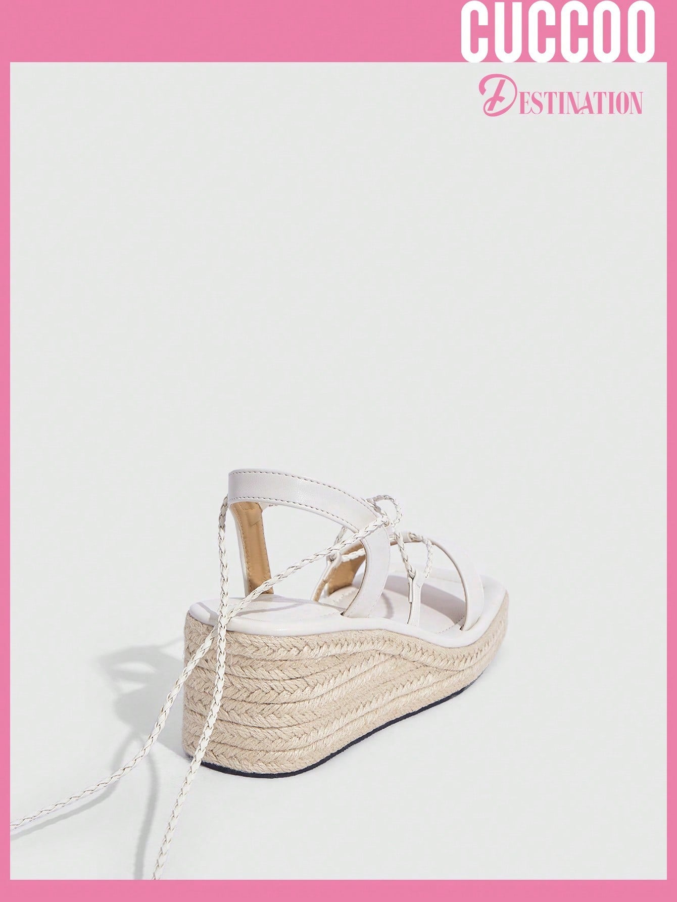 Woman Shoes Fashionable Platform Espadrille Sandals With Strappy Tie For Spring And Summer