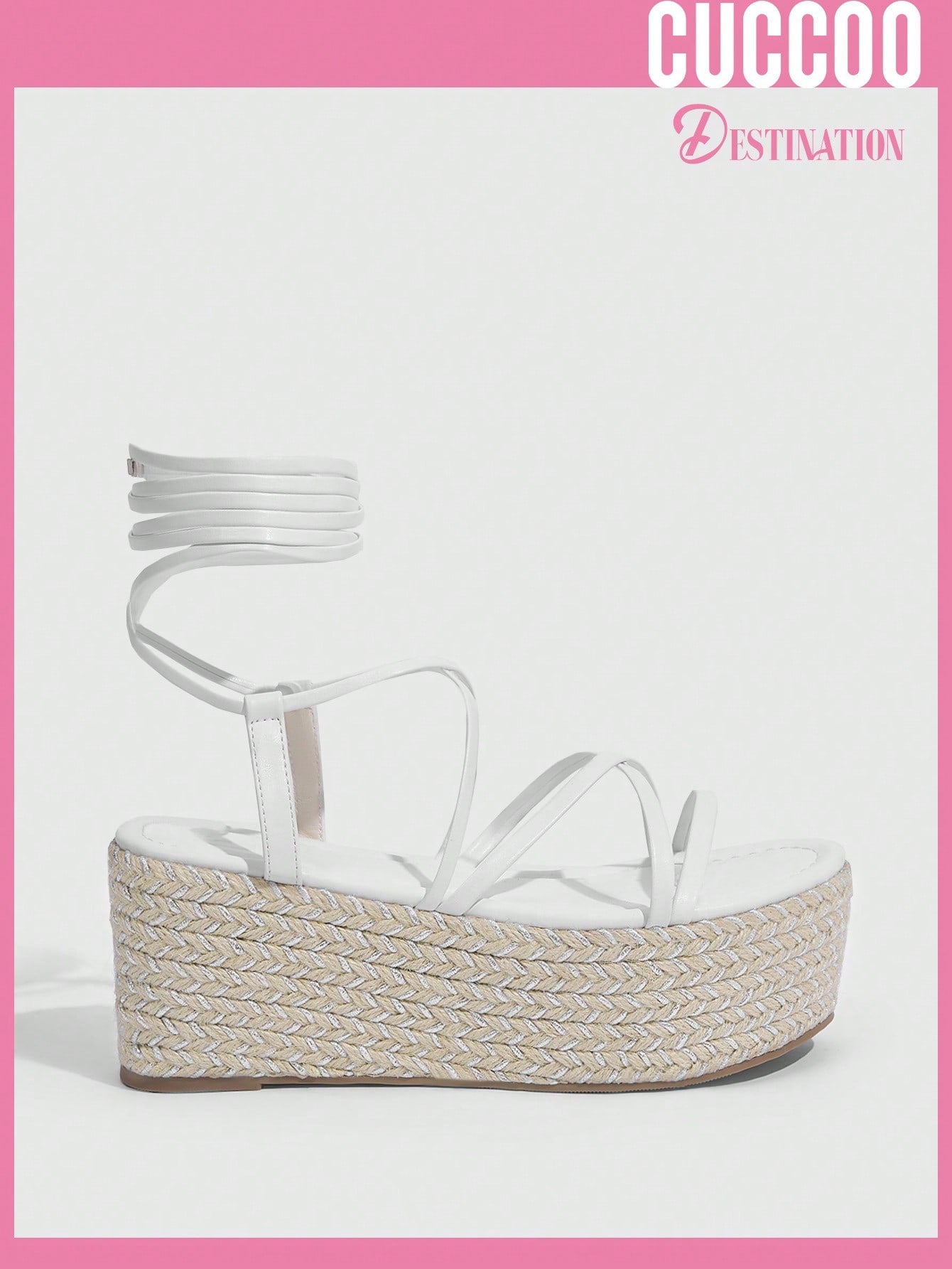 Woman Shoes Stylish Tie Up Wedge Heel Platform Espadrilles For Spring And Summer