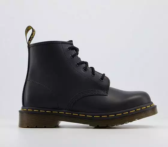 Womens Dr. Martens 101 6 Eye Boot Black Ys