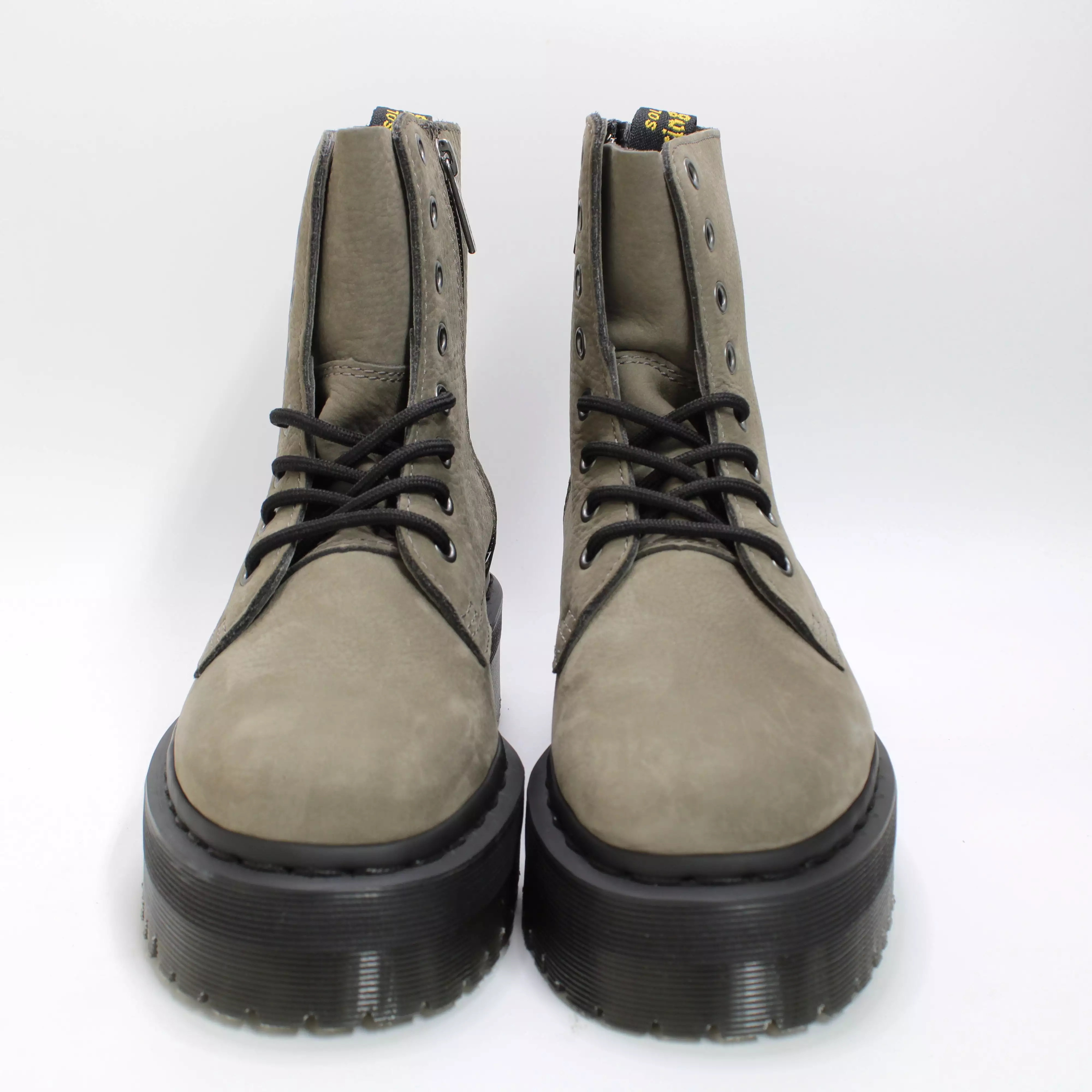 Womens Dr. Martens Jadon 8 Eye Boots Nickel Grey