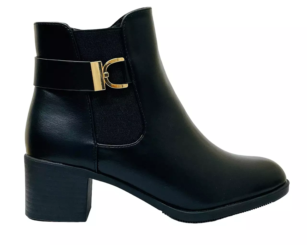 Women's Elasticated Gusset Block Heel Ankle Boots