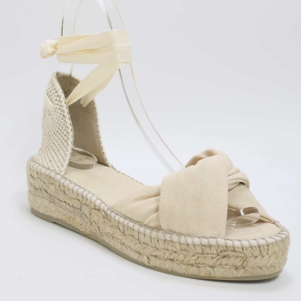 Womens Gaimo For Office Twisted Platform Sandals Cream Canvas