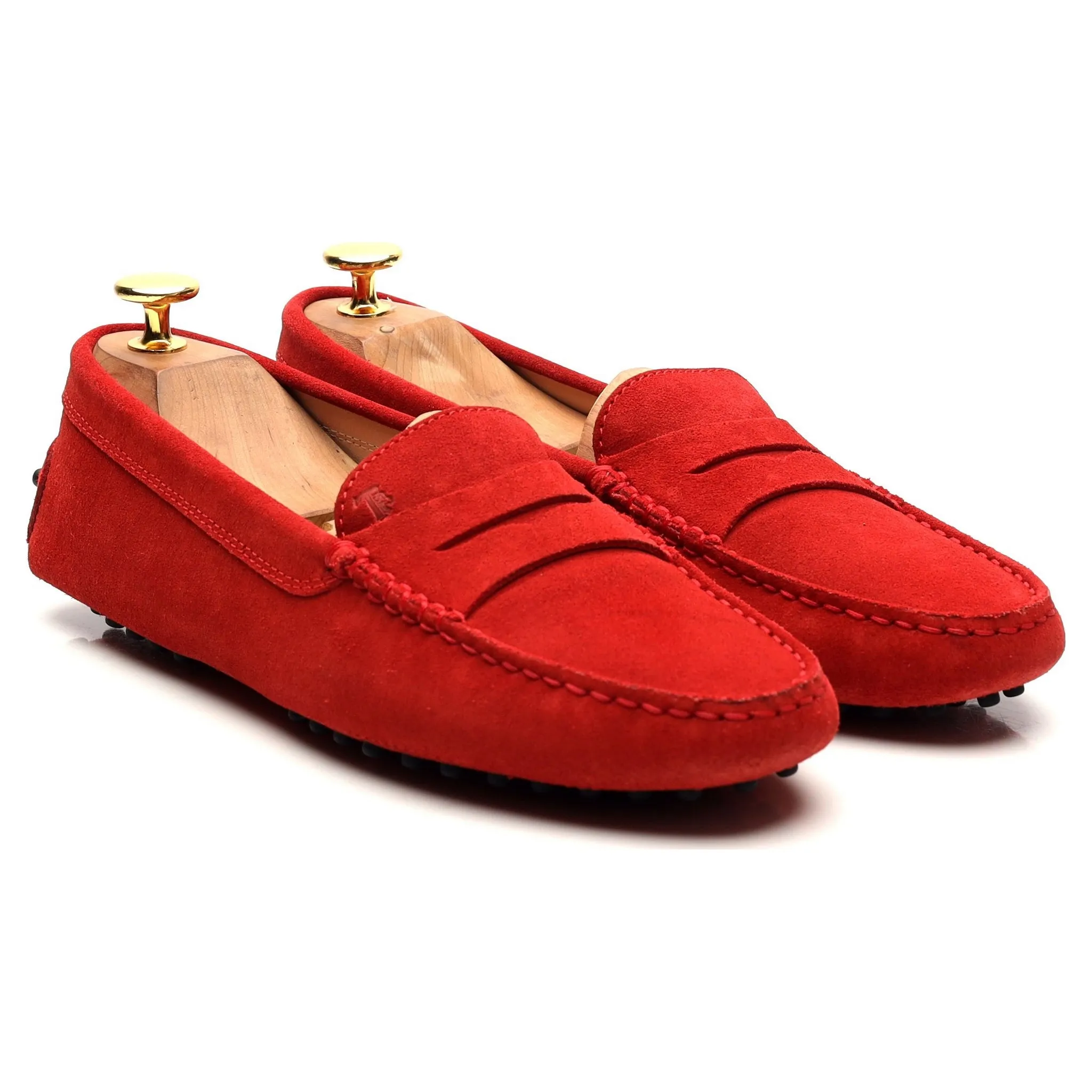 Women's Gommino Red Suede Driving Loafers UK 5.5 EU 38.5