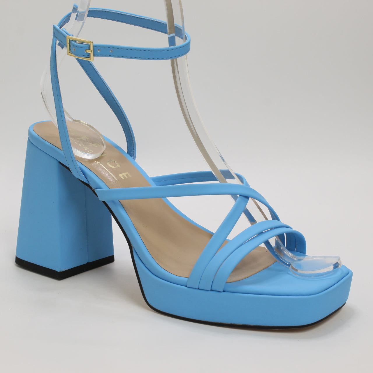 Womens Office Hetty Strappy Platform Heeled Sandals Blue