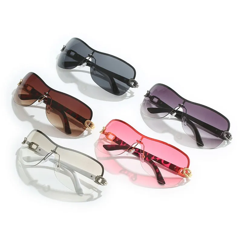 Women's Summer Gradient Vintage Style Oversized Punk Sunglasses